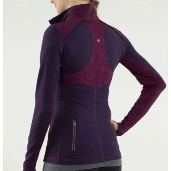 Lululemon Hyper Stripe Plum Purple Star Runner Pullover Jacket 6 - Picture 1 of 7
